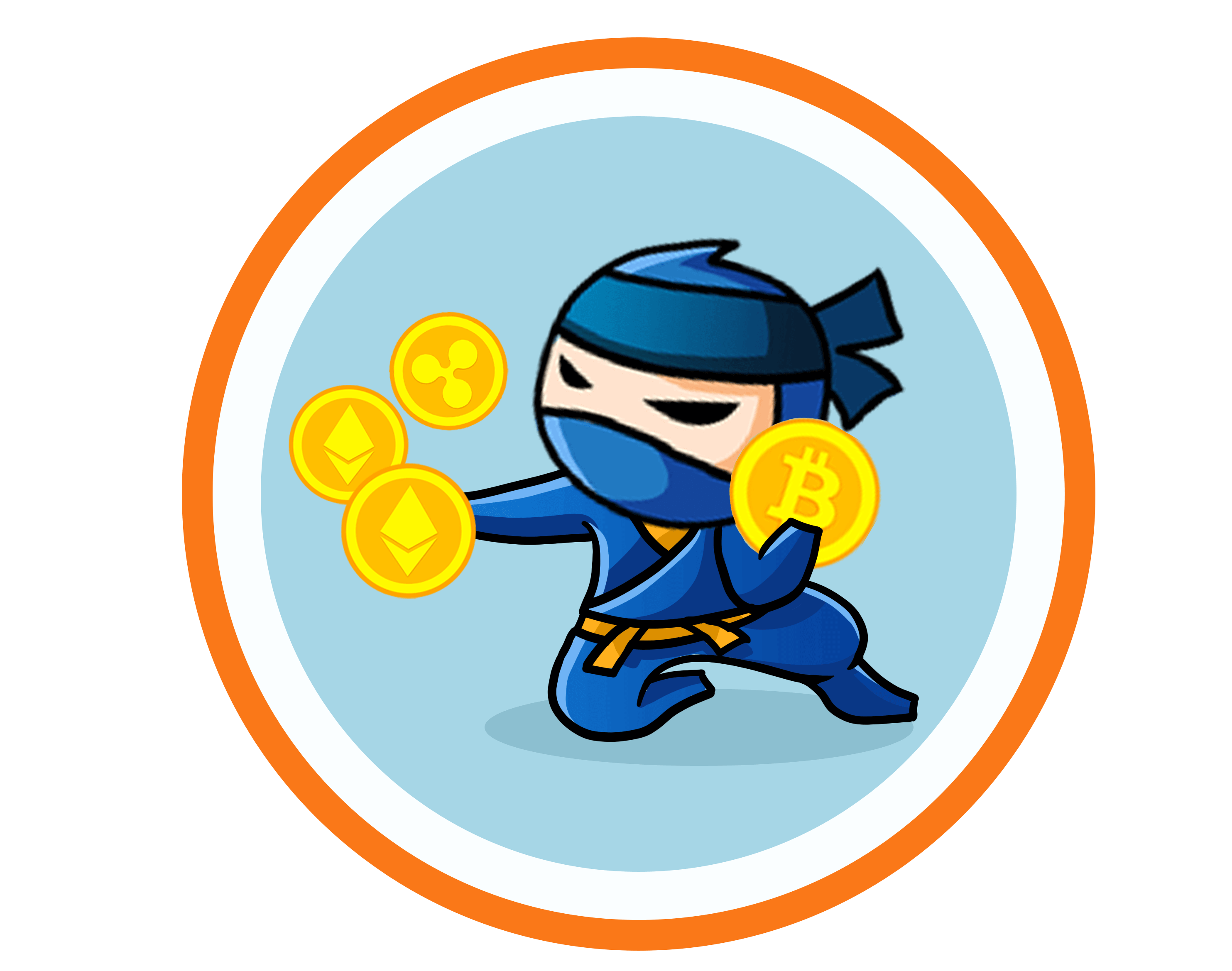 ninja trzyma bitcoiny